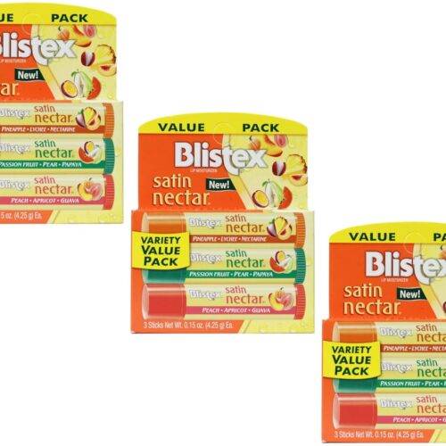 Blistex Satin Nectar Lip Moisturizer Variety Value Pack 0.15 Ounce Each (3 Pack)
